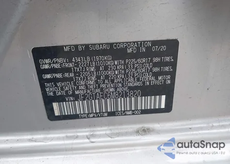 2021 Subaru Crosstrek Premium from USA, damaged, VIN JF2GTAEC6M8213820